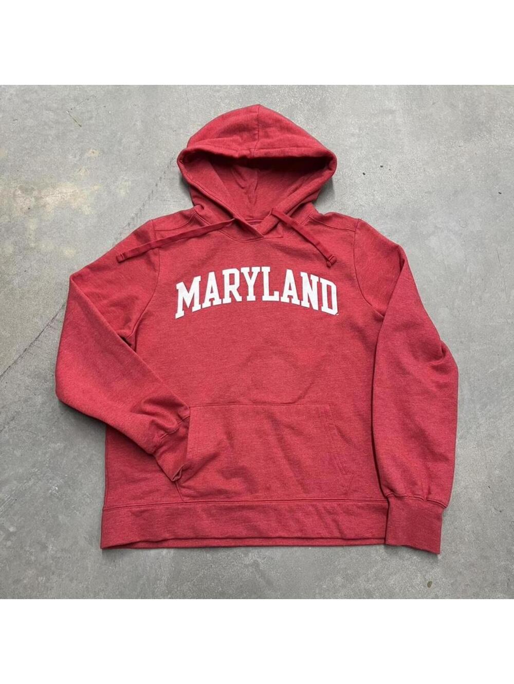Y2K Maryland Pullover Hoodie Red Womens Large College Sweatshirt